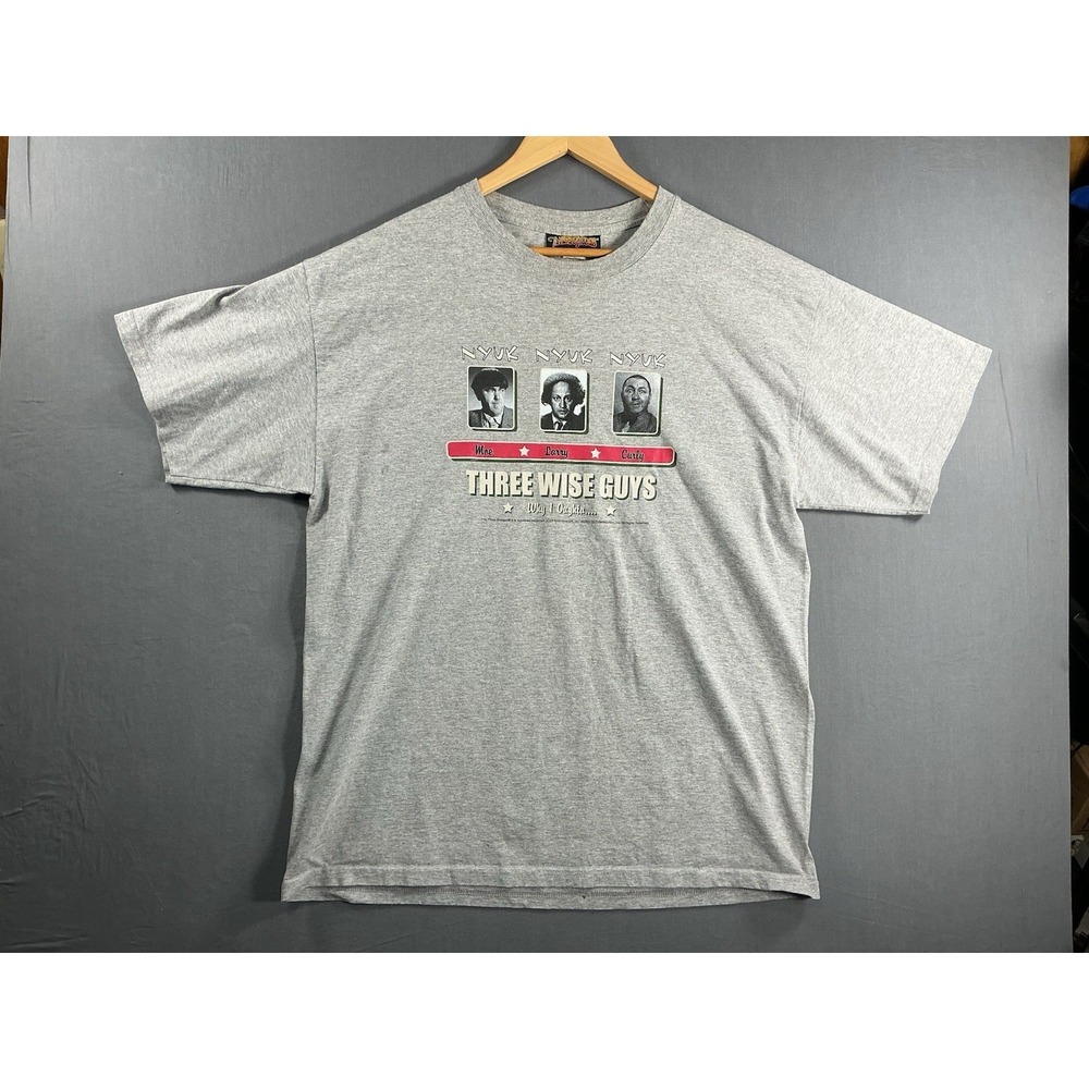 Three Stooges Black Shirt Moe Larry Curly " Three Wise Guys " Size Large